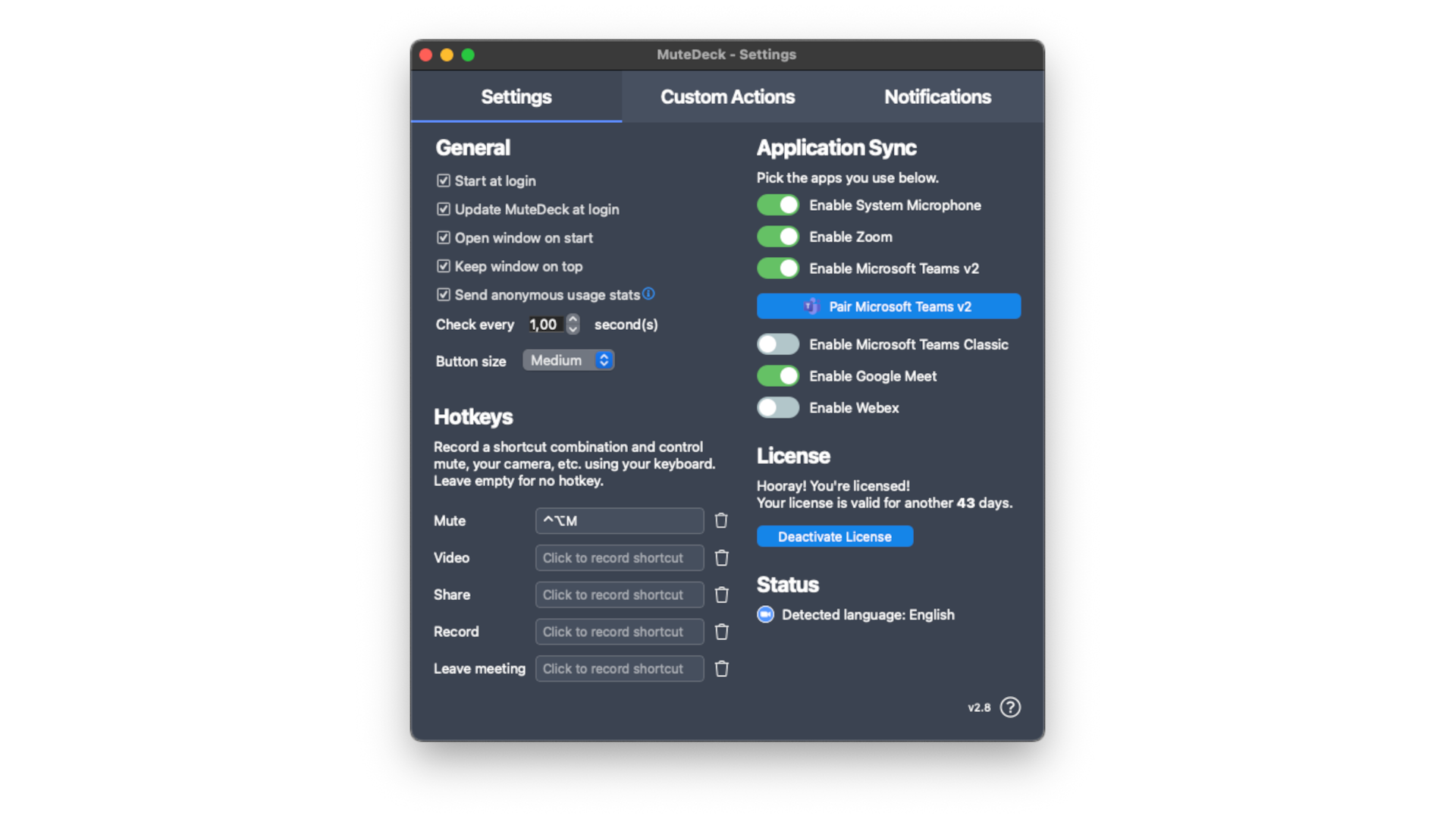 MuteDeck v2.8: Hotkeys, New Settings, and Loupedeck v6 Plugin