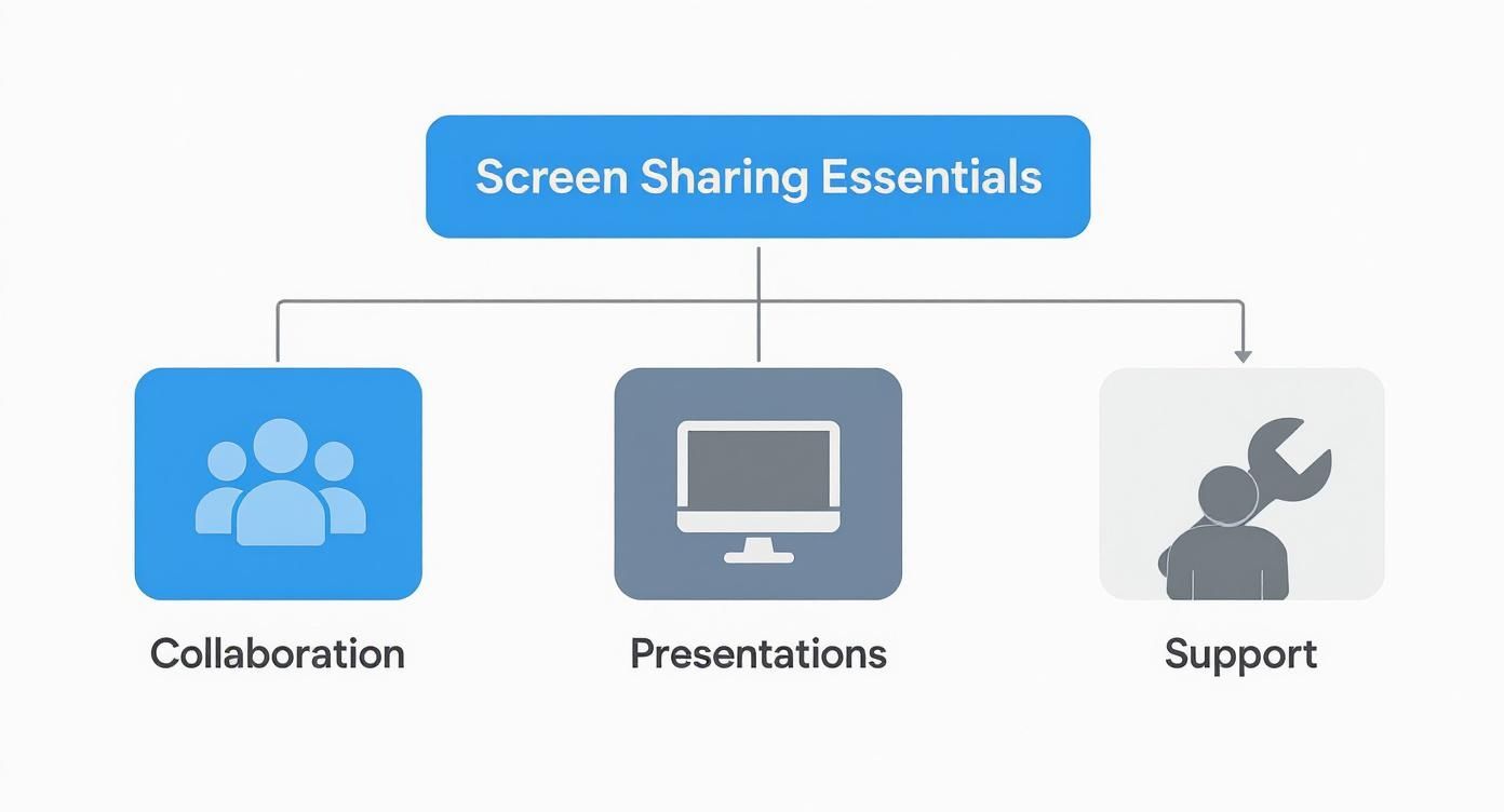 Infographic about how to share screen on pc