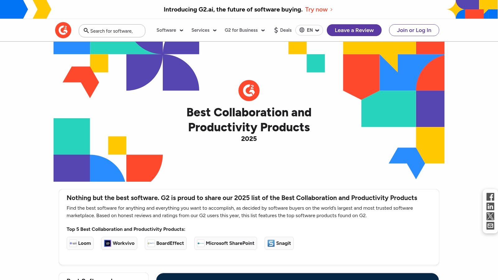 G2 collaboration tools