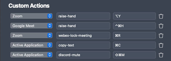 Custom Actions with multiple apps