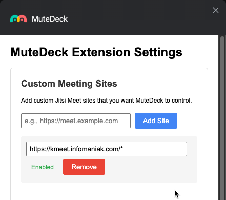 add custom site