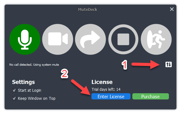 License activation screenshot