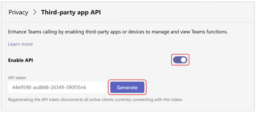 Enable API under Privacy settings