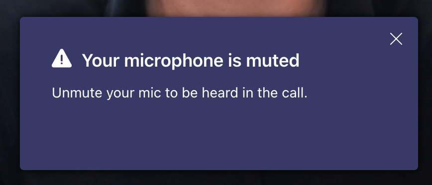 MS Teams muted message